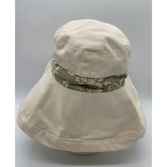 Scala Collection Ladies Canvas Draw String Hawaiian Band Bucket Hat Beach Pool - Picture 5 of 7